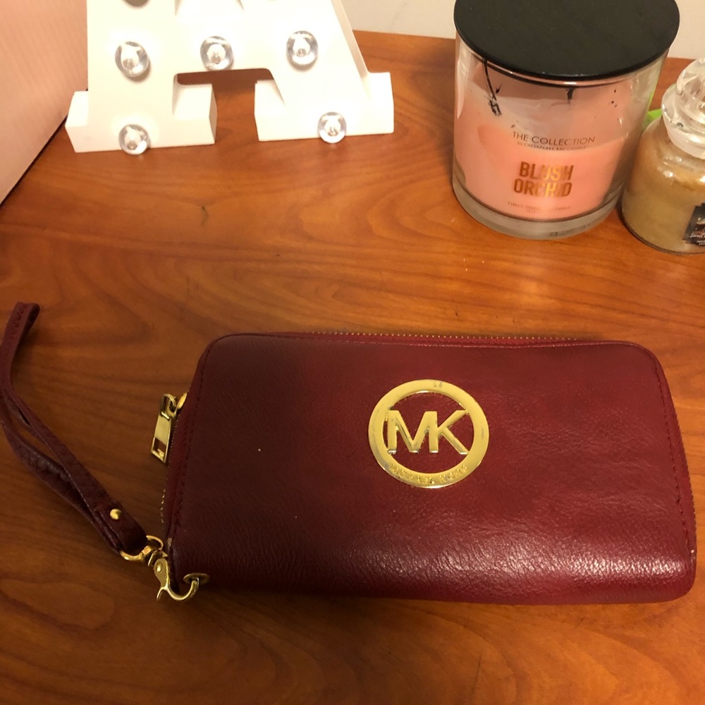 Slightly worn Red Michael Kors wallet